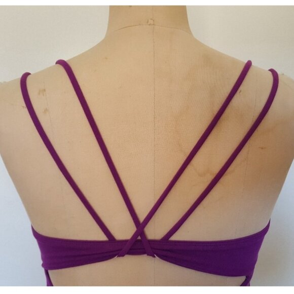 Lululemon open back criss cross double strap violet dark pink tank top ruched 4 - Picture 6 of 10
